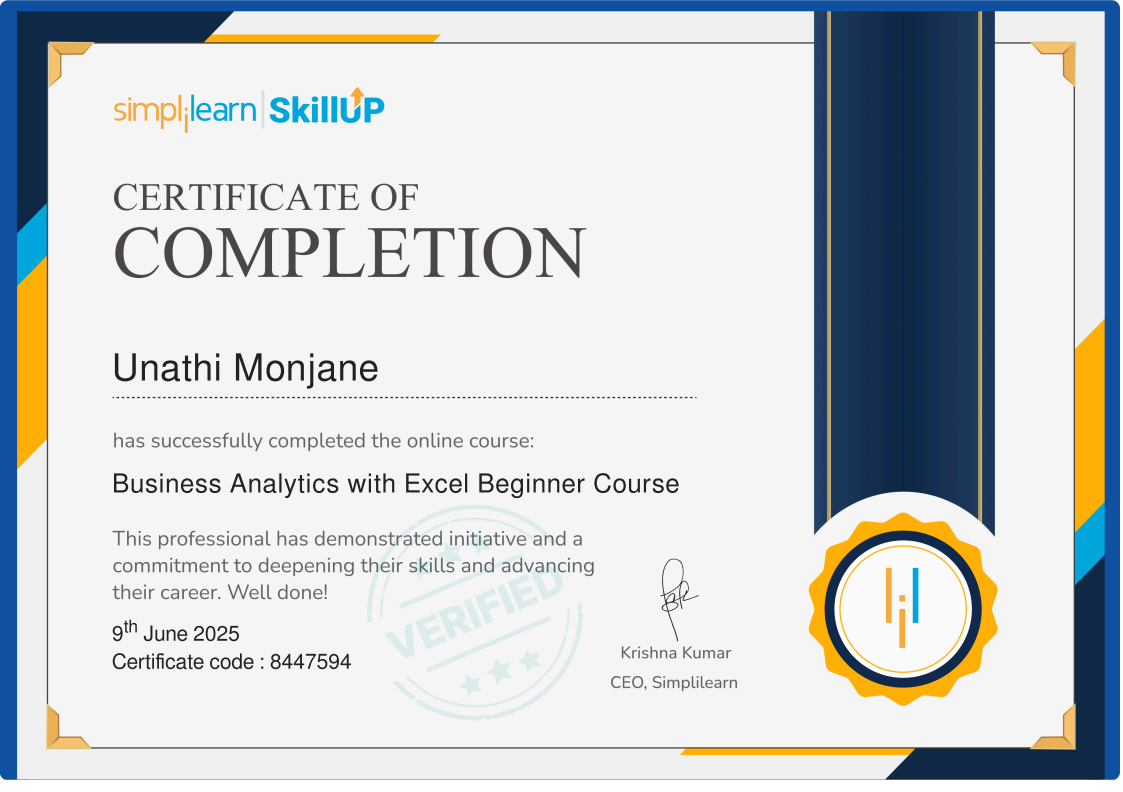 Business Analytics with Excel
